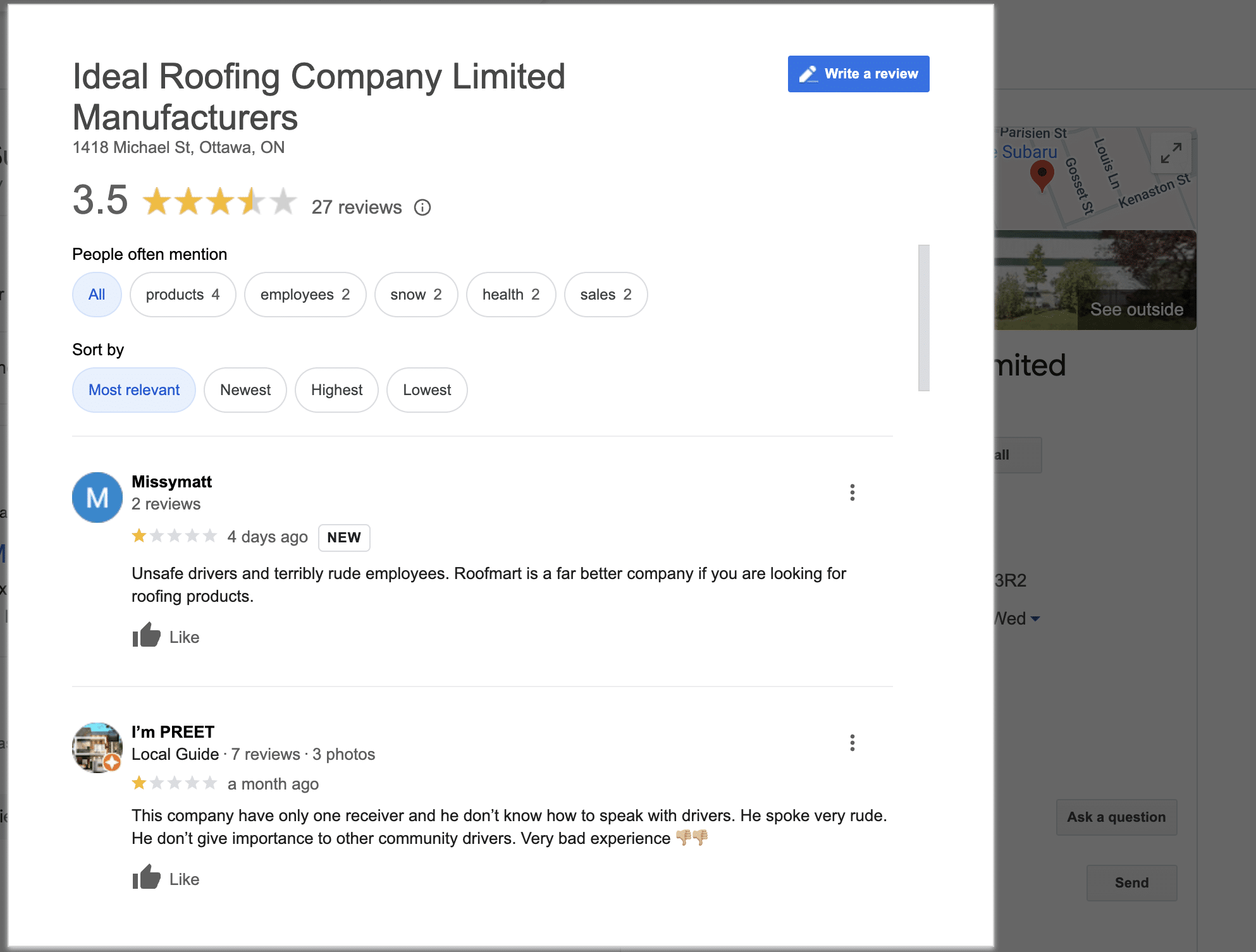 Ideal roofing google reviews